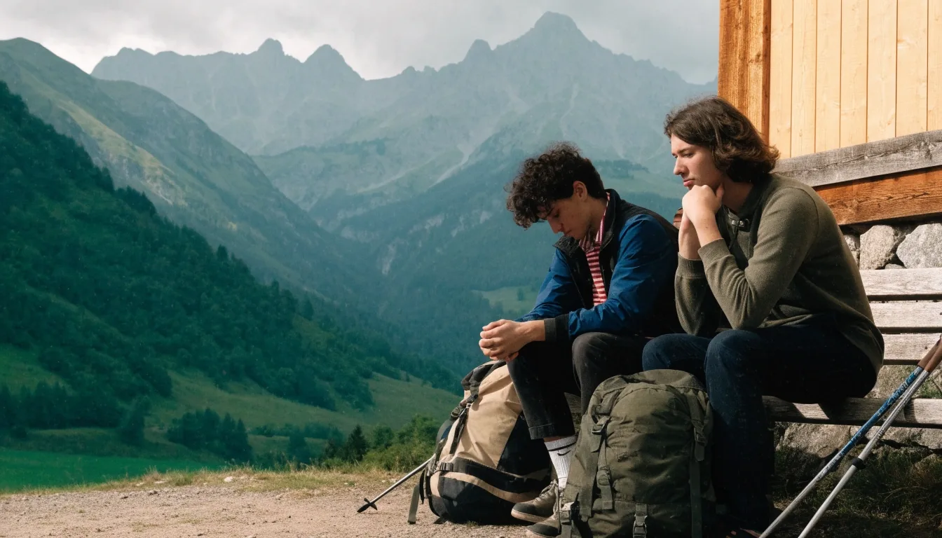 Wanderin mit gefalteter Karte an einem Wegweiser in einer österreichischen Alpentalschaft